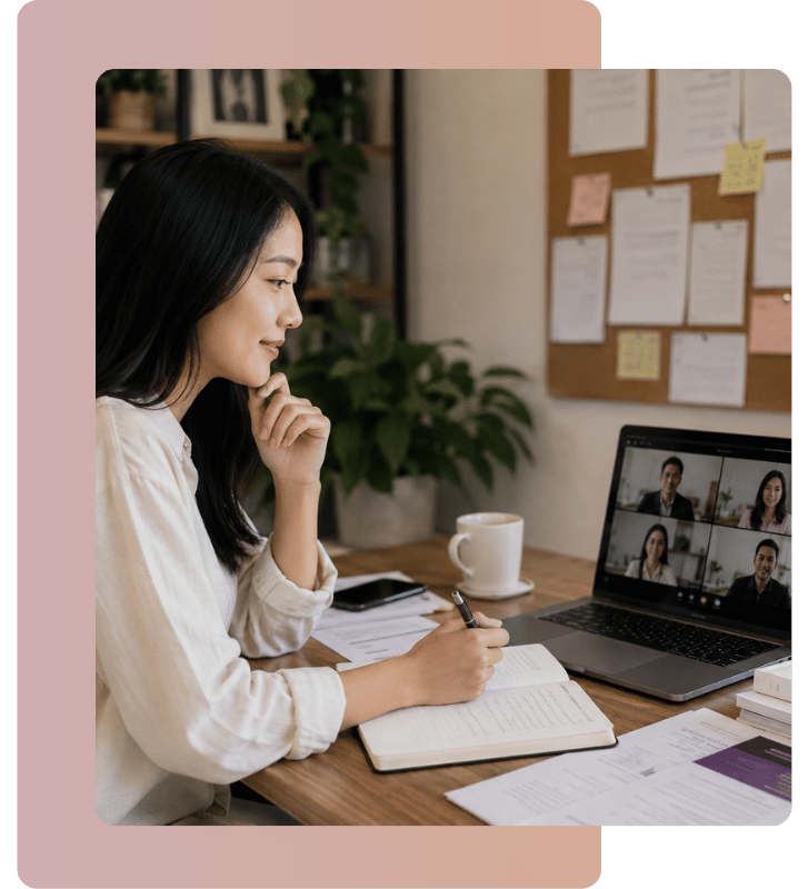 Virtual communication strategy session with an impact-driven organisation